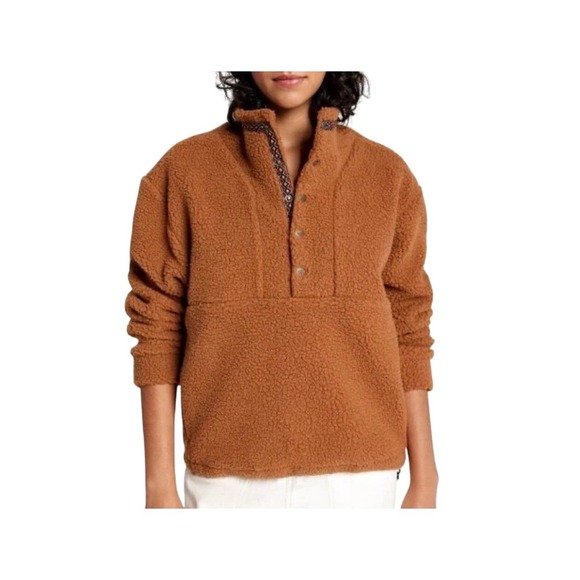 Alpine Design Jackets & Blazers - NWT Alpine Design Women's 1/4 Snap Sherpa‎ Pullover Caramel Latte Size Small